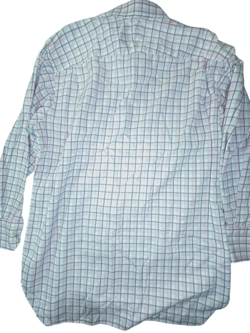Robert Talbott Mens Button-Down Shirt 16.5 x 33 Plaid Pink & Blue Long Sleeve Co